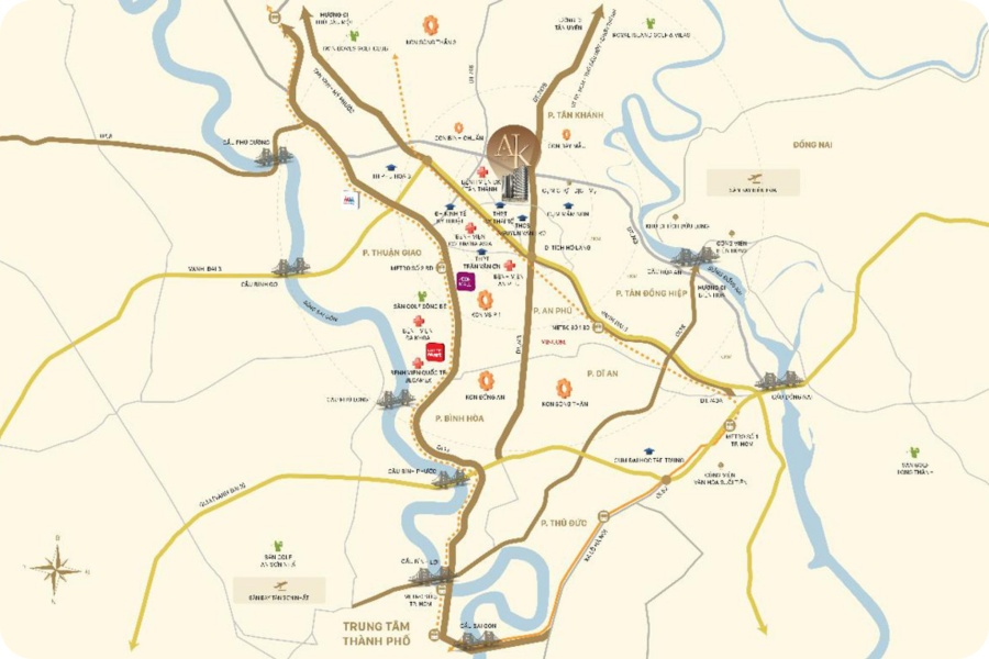 A&K Tower sở hữu vị trí thuận lợi, giúp kết nối nhanh chóng đến nhiều khu vực.